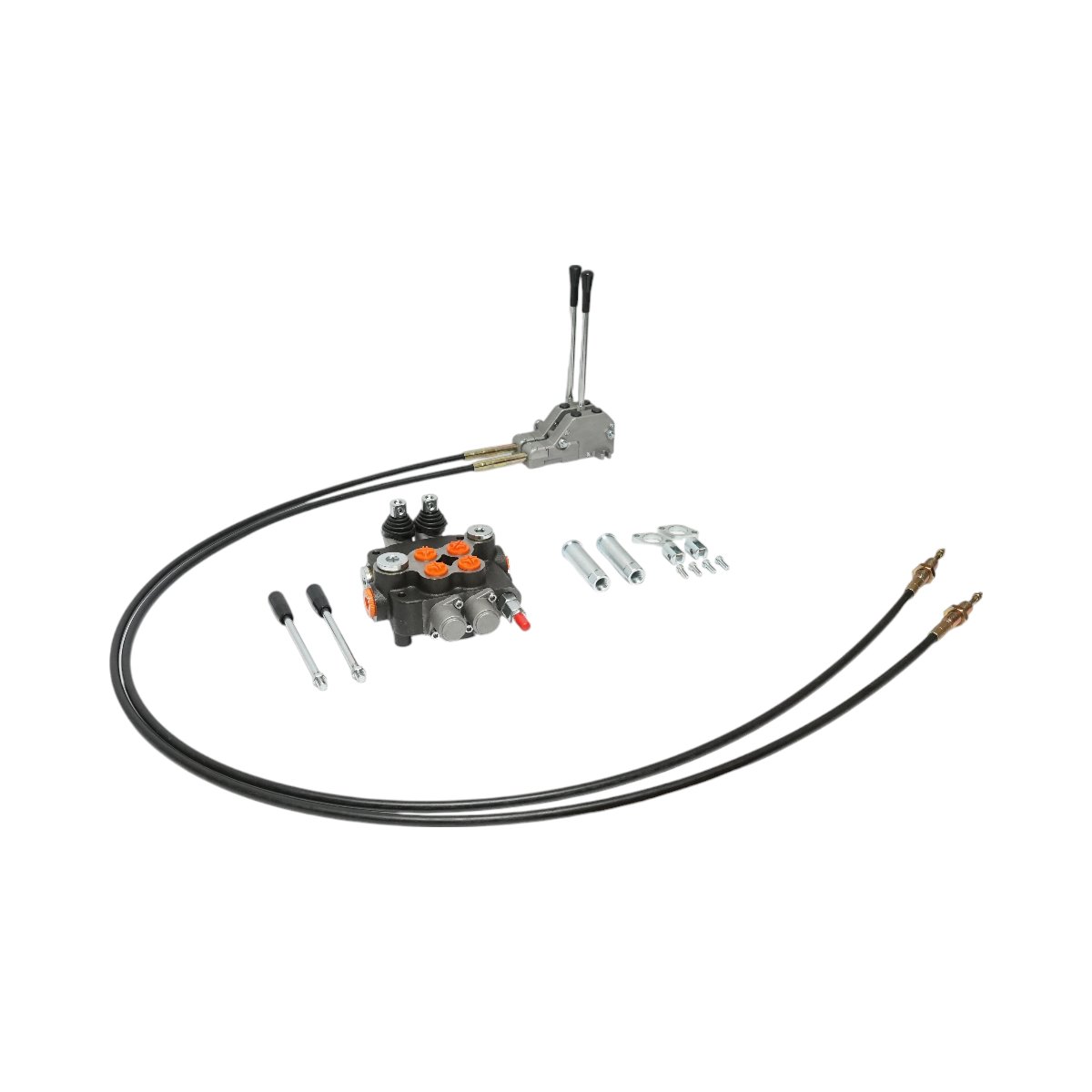 Distribuitor hidraulic cu 2 manete, lungime cablu 2m presiune 250 bar debit 80L/min Breckner Germany